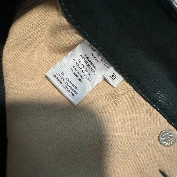 Rag & Bone Casey High-Rise Ankle Flare Coated Pine Grove NWT size 30 - Picture 7 of 10